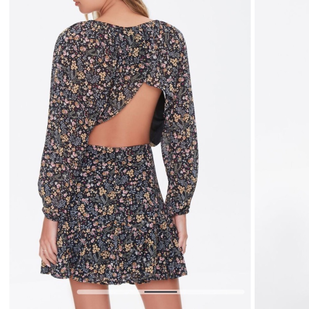Floral open back dress